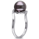 9-9.5MM Black Tahitian Pearl and 1/10 CT TW Diamond Curlicue Ring in
Sterling Silver