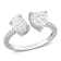 2 1/8 CT TGW Created Moissanite 2-Stone Ring in Sterling Silver