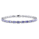 4 2/5 CT TGW Tanzanite and White Topaz Bracelet in Sterling Silver