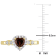 5/8 CTW Garnet and Diamond Accent Promise Ring in Yellow Plated Sterling Silver