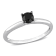 1/2 ct Black Diamond Solitaire Engagement Ring in 10K White Gold