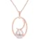 9-9.5MM Freshwater Cultured Pearl Drop Pendant with Chain in Rose Plated
in Sterling Silver