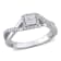 1/4 CT TW Princess Cut and Round Diamond Halo Crisscross Engagement Ring
in Sterling Silver