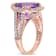 5 7/8 CT TGW Multi-Gemstones and Diamond Accent Halo Shank Ring in Rose
Gold Plated Sterling Silver