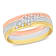 Men's 6mm Cubic Zirconia Matte Three Row Wedding Band in 14K 3-Tone Gold