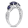 2 1/3 CTW Created Blue Sapphire and 1/6 CT TW Diamond Floral Ring in
Sterling Silver