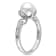 8-8.5MM Freshwater Cultured Pearl and Diamond Twist Ring in Sterling Silver