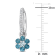 1 1/10 CT TGW London and Sky Blue Topaz and 1/8 CT TDW Diamond Huggies
in 10K White Gold