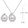 8-8.5MM Freshwater Cultured Pearl and Diamond Accent Earrings and
Pendant Set in Sterling Silver