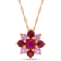 1 4/5 CT TGW Ruby and Pink Sapphire Clustered Pendant with Chain in 14K
Rose Gold