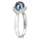 7-7.5MM Black Freshwater Cultured Pearl and White Topaz Halo Ring in
Sterling Silver