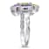 3 3/8 CT TGW Multi Gemstones and Diamond Accent Floral Ring in Sterling Silver