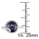 9-9.5MM Black Freshwater Cultured Pearl Ring with Diamonds in Sterling Silver