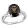3 3/4 CTW Smokey Quartz and Diamond Accent Ring in Sterling Silver