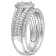 1/3 CT TW Diamond Oval Bridal Ring Set in Sterling Silver