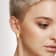 23MM Wide Diamond Cut Huggie Earrings in 18K Yellow Gold Over Sterling Silver