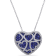 4 CT TGW Created Blue and Created White Sapphire Heart Cluster Necklace
in Sterling Silver