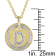 Diamond "D" Initial Pendant with Chain in 18K Yellow Gold Over
Sterling Silver