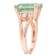 5 5/8 CT TGW Green Quartz and White Topaz Cocktail Ring in Rose Plated
Sterling Silver
