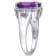 4 3/5 CT TGW Amethyst and Tanzanite Split Shank Ring in Sterling Silver