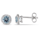 1.00ctw Sky Blue Topaz and Diamond Accent Halo Stud Earrings in Sterling Silver