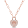1 5/8 CT TGW Morganite and White Topaz Halo Heart Pendant in 18k Rose
Gold Plated Sterling Silver