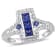 1 1/8 CT TGW Created Blue and White Sapphire Ring in Sterling Silver