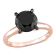 3 ct Black Diamond Solitaire Engagement Ring in 14K Rose Gold
