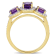 1 5/8 CT TGW Amethyst and 1/3 CT TW Diamond 3-Stone Ring in Yellow
Plated Sterling Silver