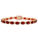 19 5/8 CT TGW Garnet and White Sapphire Tennis Bracelet in Rose Plated
Rhodium Over Sterling Silver