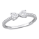 3/5 CT DEW Created Moissanite Duo Heart Ring in Sterling Silver