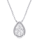 2 CT DEW Created Moissanite Halo Teardrop Pendant with Chain in Sterling Silver