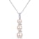 6-8.5MM Freshwater Cultured Pearl and Diamond Drop Pendant with Chain in
Sterling Silver