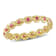 1/4 CT TGW Created Ruby Infinity Eternity Ring in 10K Yellow Gold