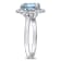 3 1/2 CT TGW Sky Blue Topaz Halo Ring in Sterling Silver