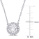 2 3/4 CT TGW Created White Sapphire Solitaire Halo Drop Pendant with
Chain in Sterling Silver