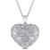 Diamond Accent Embossed Vintage Filigree Heart Locket Pendant with Chain
in Sterling Silver