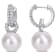 11-12MM Cultured Freshwater Pearl and 1 2/5 CT TGW White Topaz Hoop
Earrings in Sterling Silver