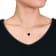 5 CT TGW Black Agate Necklace with Beaded Halo in Sterling Silver
