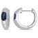 5/8 CT TGW Oval Sapphire Hoop Earrings with Diamonds in 10K White Gold