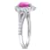 2 1/2 CT TGW Created Pink and White Sapphire Halo Heart Engagement Ring
in Sterling Silver