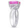 7 1/2 CTW Created Pink Sapphire and Diamond Accent Ring in Sterling Silver