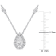 1 1/2 CT DEW Created Moissanite Teardrop Halo Necklace in Sterling Silver
