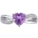 1 CT TGW Amethyst and Diamond Accent Heart Ring in Sterling Silver