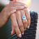7 CT TGW Sky Blue Topaz and White Topaz Double Halo Ring in Sterling Silver