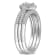 1/4 CT TW Diamond Cluster Pear Shape Halo Bridal Set in Sterling Silver