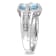 3 3/4 CT TGW Sky Blue and White Topaz Halo Split Ring in Sterling Silver