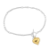 Heart Charm Bracelet in 2-Tone White and Yellow Plated Sterling Silver