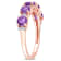 1 3/5 CT TGW African Amethyst and Topaz Semi-Eternity Ring in Rose
Plated Sterling Silver