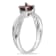 1 1/4 CT TGW Garnet and Diamond Accent Heart Ring in Sterling Silver